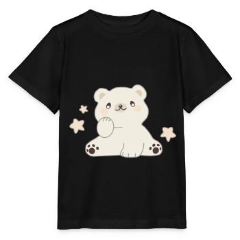 Nounours mignon ours polaire étoiles nuit pour les enfants - T-shirt bio MINI CREATOR Stanley/Stella Enfant - noir - Devant - Mikhail (115cm)