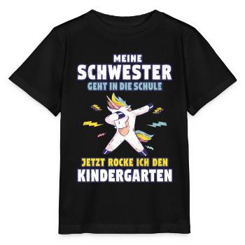 Einschulung Schwester Rockt Kindergarten Schule - Stanley/Stella Kinder T-Shirt MINI CREATOR  - Schwarz - Vorne - Mikhail (115cm)