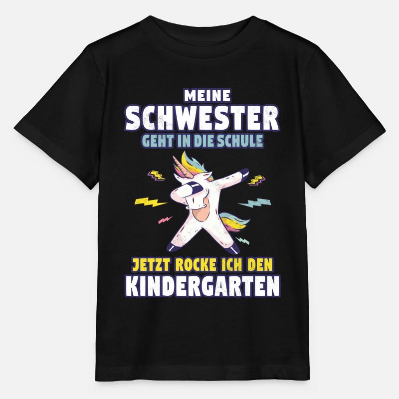 Einschulung Schwester Rockt Kindergarten Schule - Stanley/Stella Kinder T-Shirt MINI CREATOR  - Schwarz