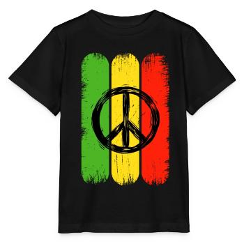 Jamaica Hippie Peace Sign Rastas Jamaica - Stanley/Stella MINI CREATOR Kids’ T-Shirt - black - Front - Mikhail (115cm)