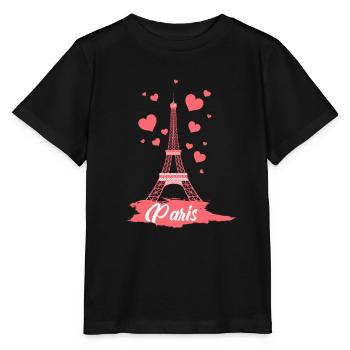 J'adore Paris Tour Eiffel Amour Bonjour - T-shirt bio MINI CREATOR Stanley/Stella Enfant - noir - Devant - Mikhail (115cm)
