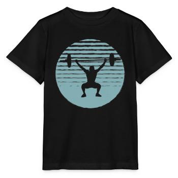 Powerlifting Bodybuilding Geschenk Retro Sunset - Stanley/Stella Kinder T-Shirt MINI CREATOR  - Schwarz - Vorne - Mikhail (115cm)