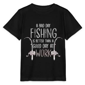 fishing fishing fishing fishing fishermen angler fish - Stanley/Stella MINI CREATOR Kids’ T-Shirt - black - Front - Mikhail (115cm)