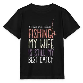 fishing fishing fishing fishing fishermen angler fish - Stanley/Stella MINI CREATOR Kids’ T-Shirt - black - Front - Mikhail (115cm)