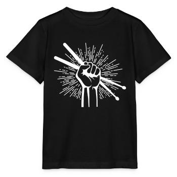 Batteur baguette de tambour batteur basse musique - T-shirt bio MINI CREATOR Stanley/Stella Enfant - noir - Devant - Mikhail (115cm)