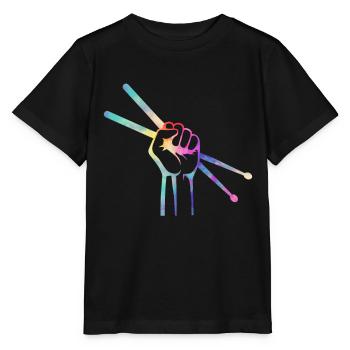 Drum sticks musique de batteur basse - T-shirt bio MINI CREATOR Stanley/Stella Enfant - noir - Devant - Mikhail (115cm)