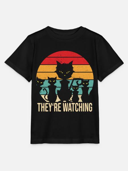 Lustige Katzen vintage Retro schwarze Katze - Stanley/Stella Kinder T-Shirt MINI CREATOR - Schwarz