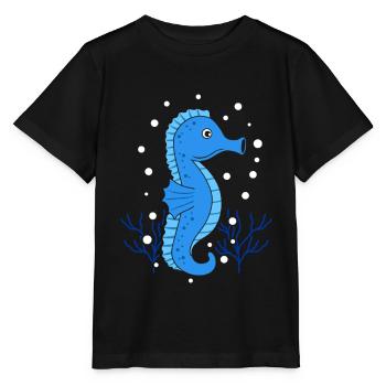Seepferdchen - Stanley/Stella Kinder T-Shirt MINI CREATOR  - Schwarz - Vorne - Mikhail (115cm)