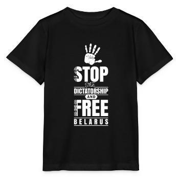 Stoppt die Diktatur - Free Belarus Weißrussland - Stanley/Stella Kinder T-Shirt MINI CREATOR  - Schwarz - Vorne - Mikhail (115cm)