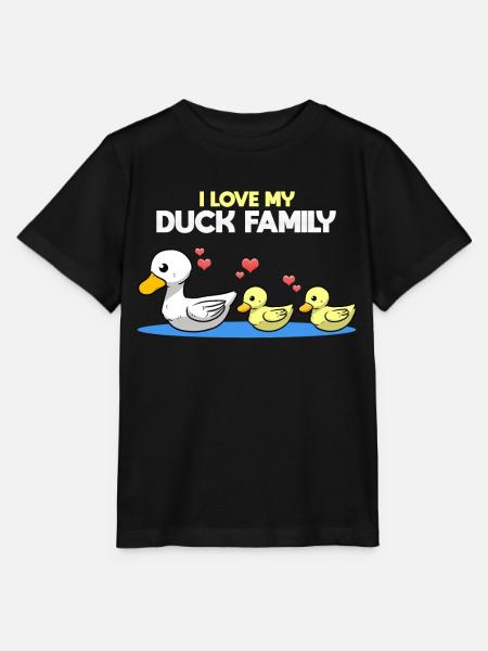 Familia de patos Patos Patos lindos dulces Porta patos - Stanley/Stella T-shirt MINI CREATOR til børn - sort