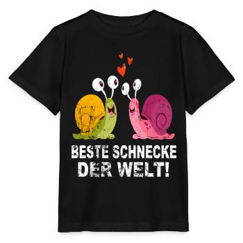 Schnecke Schneckenhaus Liebe Freunde Geschenk - Stanley/Stella Kinder T-Shirt MINI CREATOR  - Schwarz - Vorne - Mikhail (115cm)
