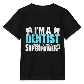 Dentist teeth dentist toothpaste practice doctor - Stanley/Stella MINI CREATOR Kids’ T-Shirt - black - Front - Mikhail (115cm)