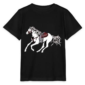 Western horse western riding cowboy horse gallop - Stanley/Stella MINI CREATOR Kids’ T-Shirt - black - Front - Mikhail (115cm)