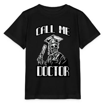 Promotion Geschenk Doktorhut lustiger Doktor - Stanley/Stella Kinder T-Shirt MINI CREATOR  - Schwarz - Vorne - Mikhail (115cm)