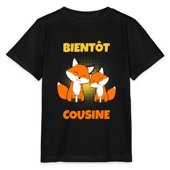 Bientôt Cousine Süße Füchse - Stanley/Stella Kinder T-Shirt MINI CREATOR  - Schwarz - Vorne - Mikhail (115cm)