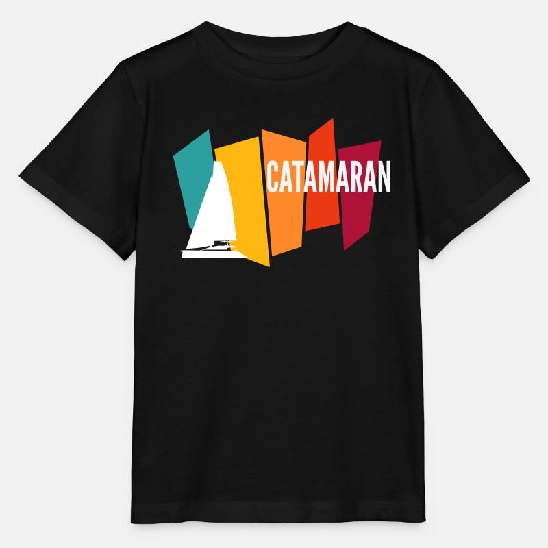 Catamaran - Stanley/Stella MINI CREATOR Kids’ T-Shirt - black