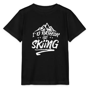 Ich würde lieber Skifahren Ski Skier Skifahrer - Stanley/Stella Kinder T-Shirt MINI CREATOR  - Schwarz - Vorne - Mikhail (115cm)