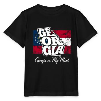 Georgien auf meinem Kopf - Slogan von GA - Stanley/Stella Kinder T-Shirt MINI CREATOR  - Schwarz - Vorne - Mikhail (115cm)