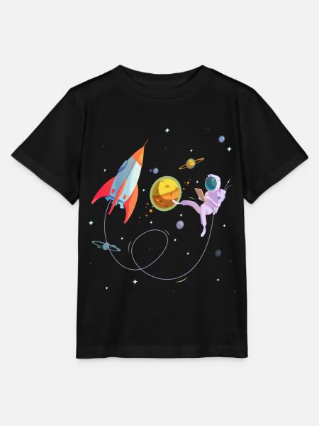 Rakete Weltraum Astronaut Raumfahrt - Stanley/Stella Kinder T-Shirt MINI CREATOR - Schwarz