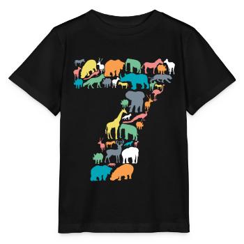 7e anniversaire anniversaire de l'enfant 7 ans - T-shirt bio MINI CREATOR Stanley/Stella Enfant - noir - Devant - Mikhail (115cm)