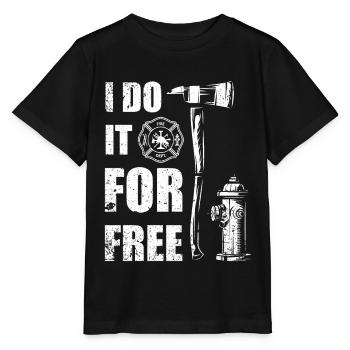 Pompiers - Pompiers volontaires - T-shirt bio MINI CREATOR Stanley/Stella Enfant - noir - Devant - Mikhail (115cm)