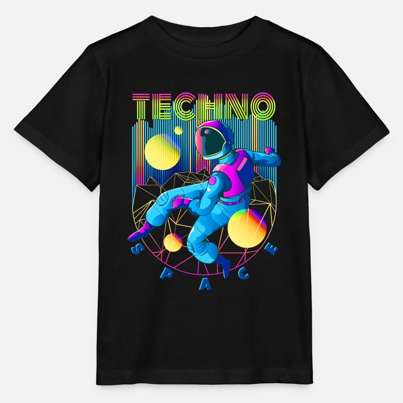 Techno Weltraum - Stanley/Stella Kinder T-Shirt MINI CREATOR  - Schwarz