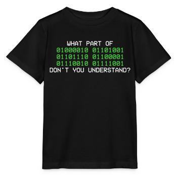 Code binaire programmeur informatique binaire - T-shirt bio MINI CREATOR Stanley/Stella Enfant - noir - Devant - Mikhail (115cm)