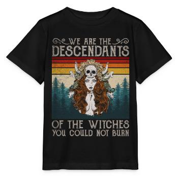 Hexe Halloween Retro Wicca Damen Retro Pagan - Stanley/Stella Kinder T-Shirt MINI CREATOR  - Schwarz - Vorne - Mikhail (115cm)