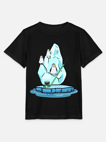 Pinguine Eishockey Nordpol Wintersport Hockey Puck - Stanley/Stella Kinder T-Shirt MINI CREATOR  - Schwarz