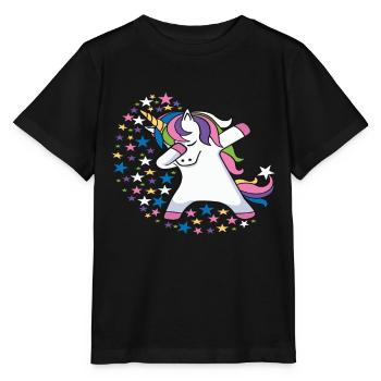 Dabbing Einhörner - Stanley/Stella Kinder T-Shirt MINI CREATOR  - Schwarz - Vorne - Mikhail (115cm)