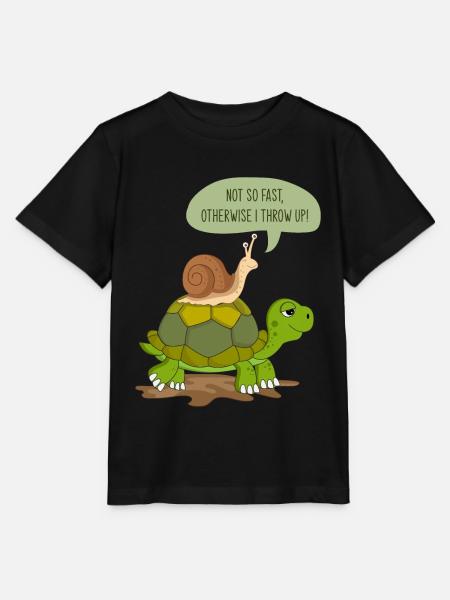 Schnecke & Schildkröte als Geschenk super Spruch - Stanley/Stella Kinder T-Shirt MINI CREATOR - Schwarz