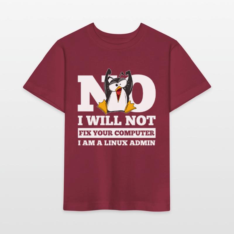 Linux SysAdmin Hacker Coder Pinguin Computer Fix Stanley/Stella Kinder T-Shirt MINI CREATOR 