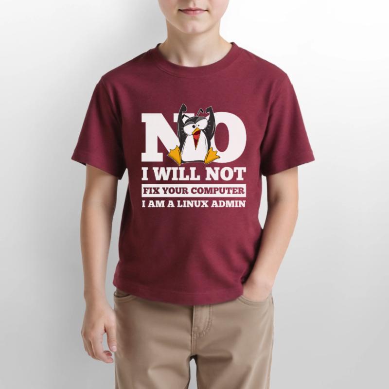 Correction de l'ordinateur Linux SysAdmin Hacker Coder Penguin T-shirt bio MINI CREATOR Stanley/Stella Enfant