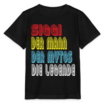 Siggi Siegfred Vorname Geburtsname Spitzname - Stanley/Stella Kinder T-Shirt MINI CREATOR  - Schwarz - Vorne - Mikhail (115cm)