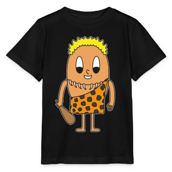 Stone age man egg - Stanley/Stella MINI CREATOR Kids’ T-Shirt - black - Front - Mikhail (115cm)
