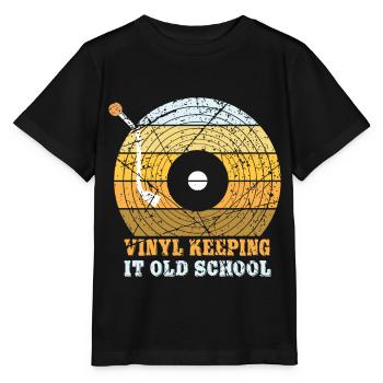 Vinyl records turntables old school LPs - Stanley/Stella MINI CREATOR Kids’ T-Shirt - black - Front - Mikhail (115cm)