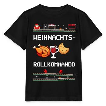 Weihnachten Vielfraß Nimmersatt Naschkatze - Stanley/Stella Kinder T-Shirt MINI CREATOR  - Schwarz - Vorne - Mikhail (115cm)