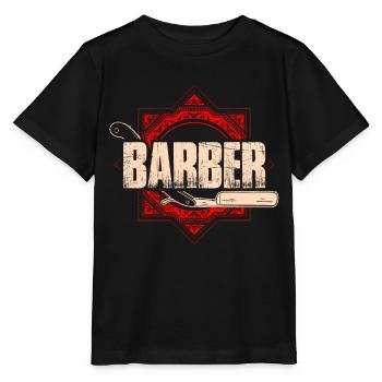 Barber profession beard beard bearer beard care hairdresser - Stanley/Stella MINI CREATOR Kids’ T-Shirt - black - Front - Mikhail (115cm)