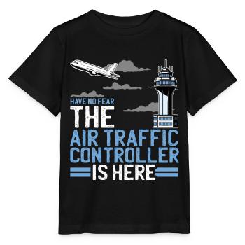 Air traffic controller gift - air traffic controller - Stanley/Stella MINI CREATOR Kids’ T-Shirt - black - Front - Mikhail (115cm)