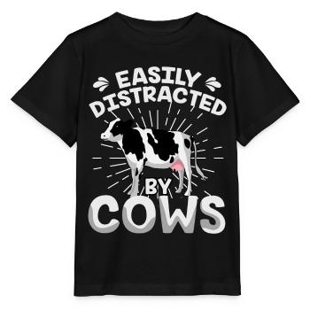Cows cow beef dairy cow farmer cow calves udder - Stanley/Stella MINI CREATOR Kids’ T-Shirt - black - Front - Mikhail (115cm)