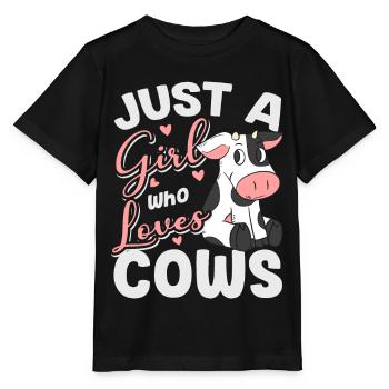 Cow painting cow beef cheese farmer's milk farm animal - Stanley/Stella MINI CREATOR Kids’ T-Shirt - black - Front - Mikhail (115cm)