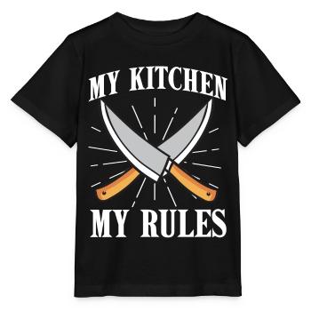 Koch Chefkoch Gourmet Kochmütze Küche Cuisine - Stanley/Stella Kinder T-Shirt MINI CREATOR  - Schwarz - Vorne - Mikhail (115cm)