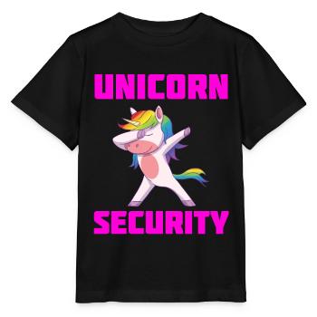 Unicorn Security Funny - Stanley/Stella Kinder T-Shirt MINI CREATOR  - Schwarz - Vorne - Mikhail (115cm)