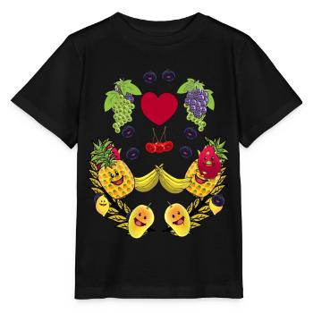 Gesund Früchte Obst Vegan Frucht Speise Vitamine - Stanley/Stella Kinder T-Shirt MINI CREATOR  - Schwarz - Vorne - Mikhail (115cm)