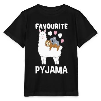 Pyjama Lama Pyjama paresseux alpaga - T-shirt bio MINI CREATOR Stanley/Stella Enfant - noir - Devant - Mikhail (115cm)