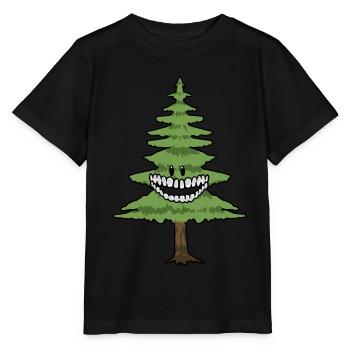 Tanne Baum Bäume Wald Natur Spaßig Tannenbaum - Stanley/Stella Kinder T-Shirt MINI CREATOR  - Schwarz - Vorne - Mikhail (115cm)