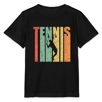 Tennis Tennisspieler - Stanley/Stella Kinder T-Shirt MINI CREATOR  - Schwarz - Vorne - Mikhail (115cm)