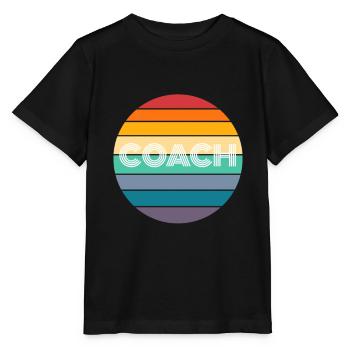 Rainbow COACH Shirt, Rétro COACH, COACH Sunset, - T-shirt bio MINI CREATOR Stanley/Stella Enfant - noir - Devant - Mikhail (115cm)