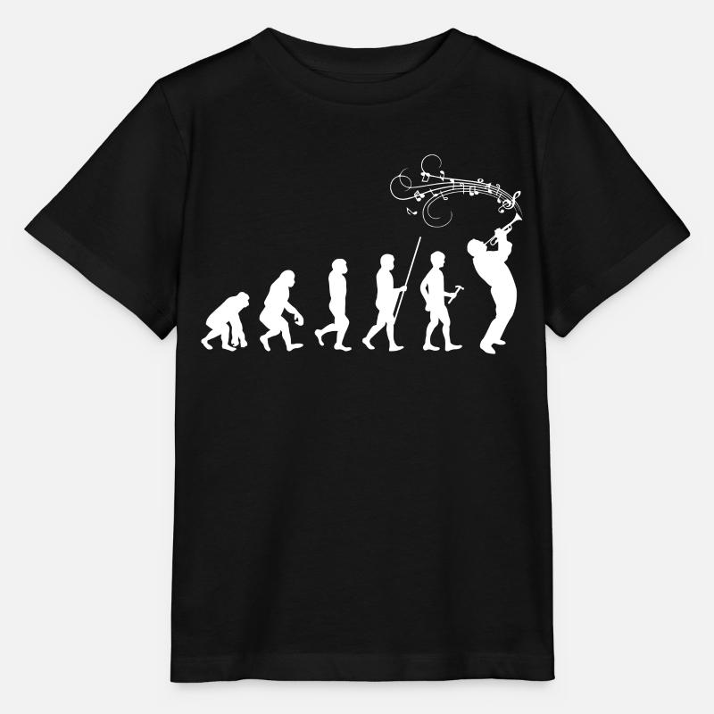 Instrument à vent musicien évolution trompette - T-shirt bio MINI CREATOR Stanley/Stella Enfant - noir