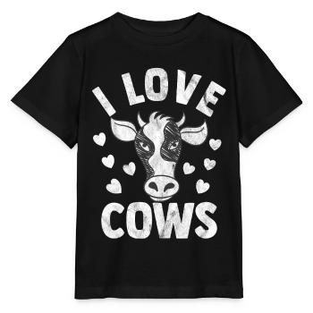 Cow Cow Cow Dairy Cow Farmer Cow Calf Udder - Stanley/Stella MINI CREATOR Kids’ T-Shirt - black - Front - Mikhail (115cm)
